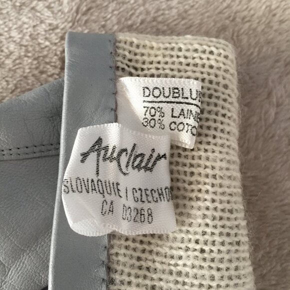 AUCLAIR grey leather gloves sz 6.5 - Picture 8 of 8